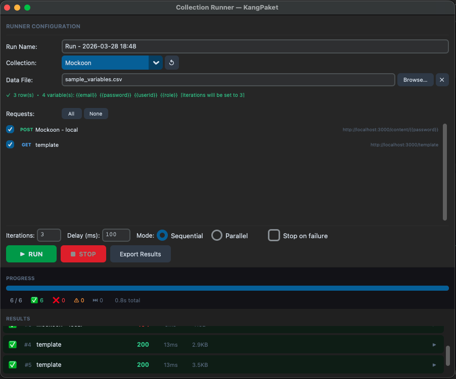 KangPaket Collection Runner
